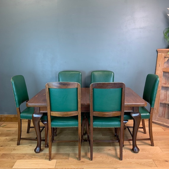 Antique Mahogany Dining Table Edwardian Extending Wind-out 6 Chairs