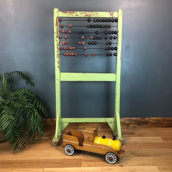 Antique Floor Standing Schoolhouse Abacus Display School Counting Childrens