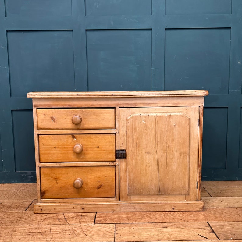 Antique Pine Sideboard / Old Pine Cupboard / Victorian Pine Etsy UK