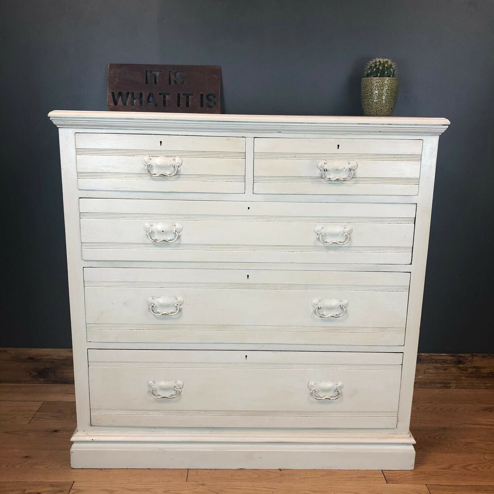 Vintage Antique Chest Of Drawers Unit Oak Mahogany Sideboard