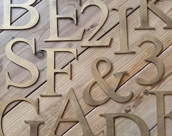 Rustic Gold Metal Letters A-Z - Personalized Signs (5" or 12" Tall)  Shop Home Garden House Signage ,