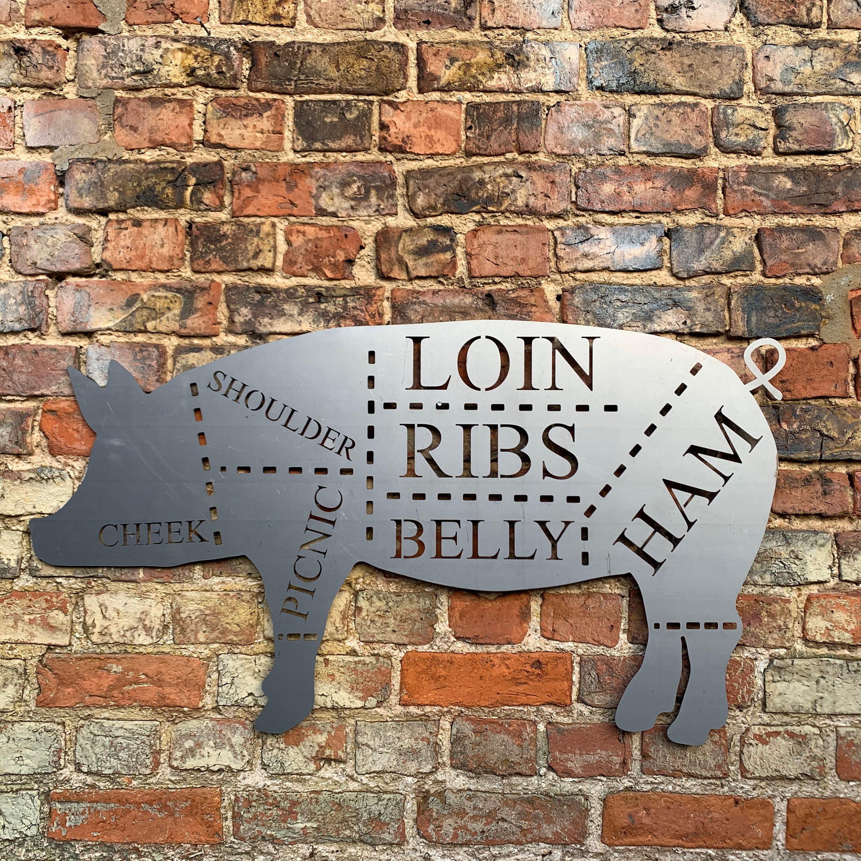 Large METAL PIG , Shop Sign , Home Ornament , Farmyard animal