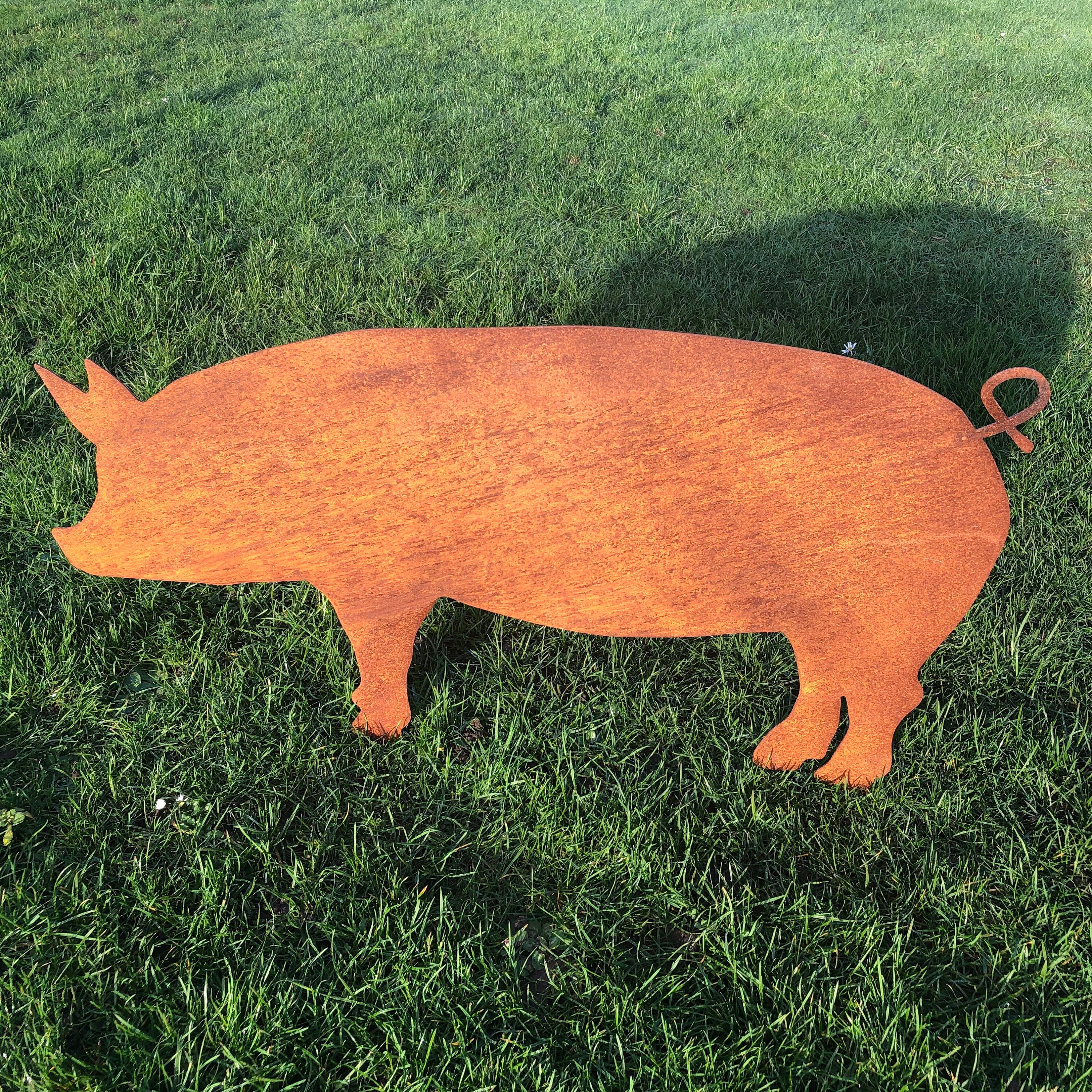 Rusty Metal Garden Ornament LARGE PIG Sign Home garden Etsy UK
