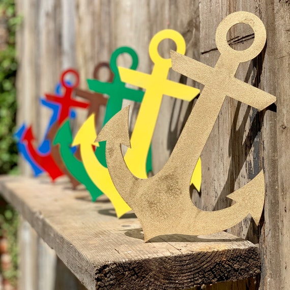 Rustic coloured Anchor Ship Boat Nautical Lettering Letters Sign Metal Shop Bar Pub Cafe