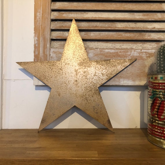 Rustic gold STAR metal letter. initials, house name, lettering, rusted, coffee shop, eat numbers, barbers, home, love, gin tea