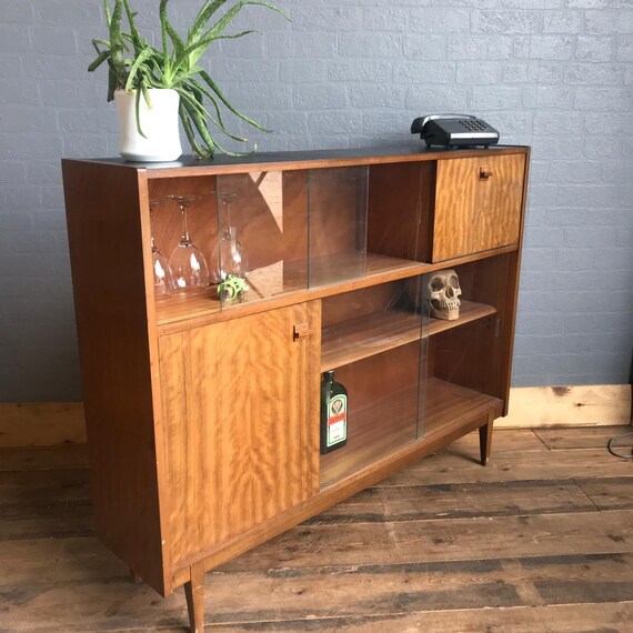 Retro Sideboard Cocktail Vintage Mid Century Cupboard Bookcase Bureau
