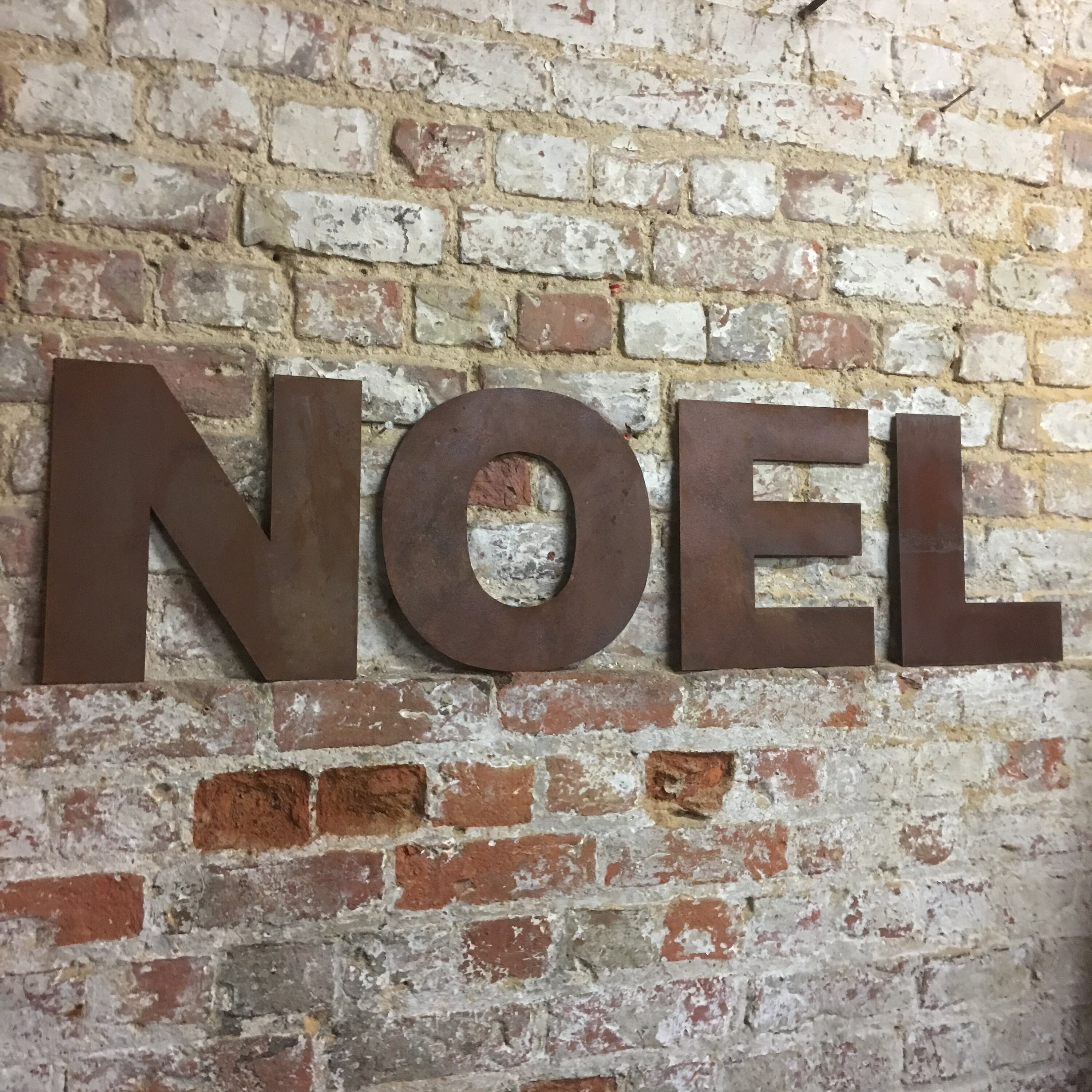 Rustic Noel Letters Sign Rusted Metal Christmas Decoration Vintage