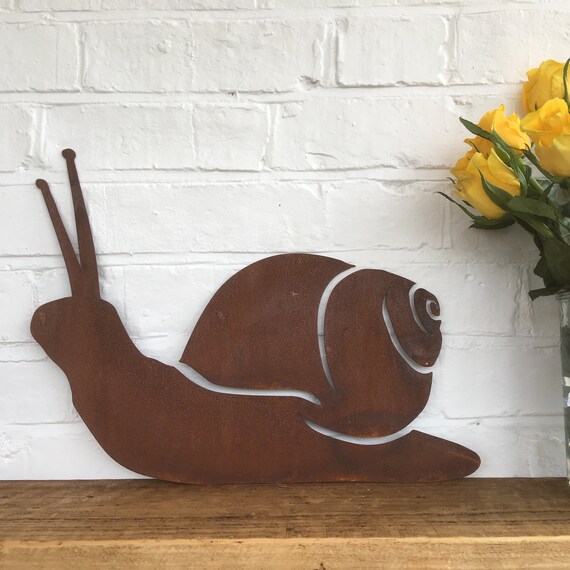 Rusty SNAIL Sign Metal Shop Home Garden Ornament Decoration Animal