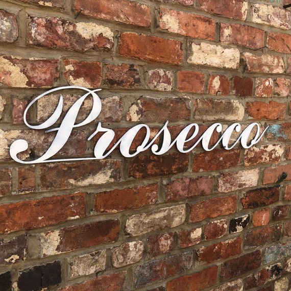 COLOURED PROSECCO Word Lettering Letters Sign Metal Home Shabby Chic Vintage Rustic