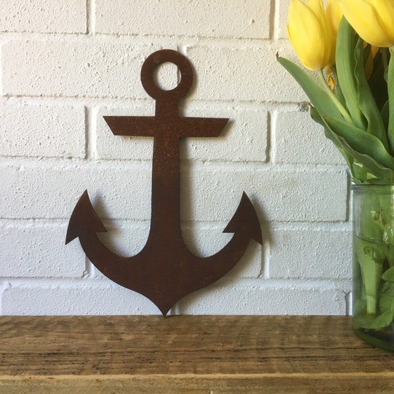Rusty Anchor Ship Boat Nautical Lettering Letters Sign Metal Shop Bar Pub Cafe