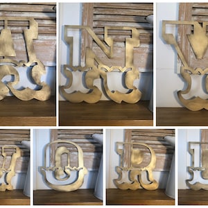 Make Any Word With Our Gold Metal Carnival Letters , Metal Lettering A-Z  5" or 12" Tall ,  Home Decoration , Garden Sign , Personalised