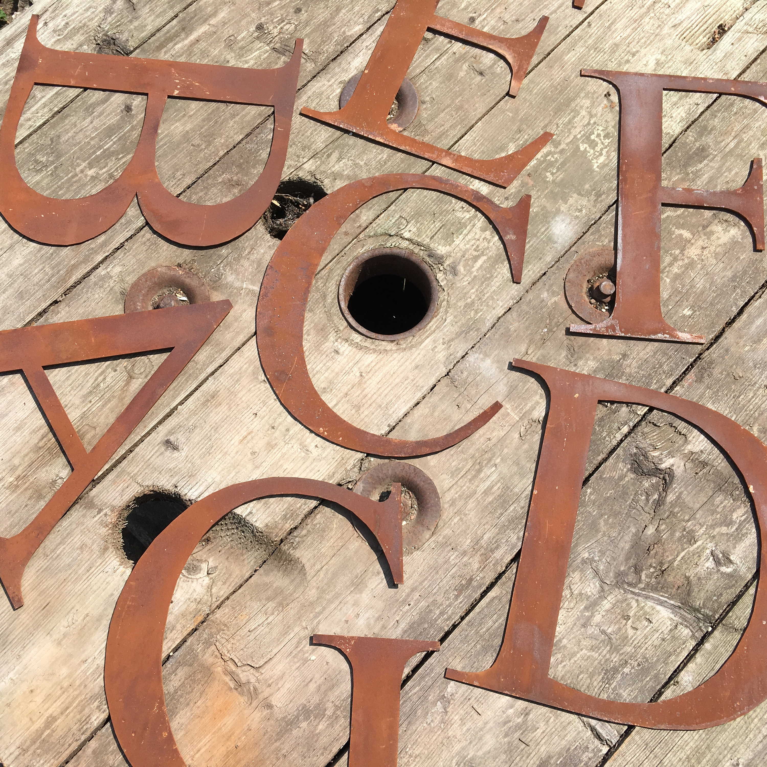 Rusty 5 or 12 Thin Font Metal Alphabet Letters - Etsy UK