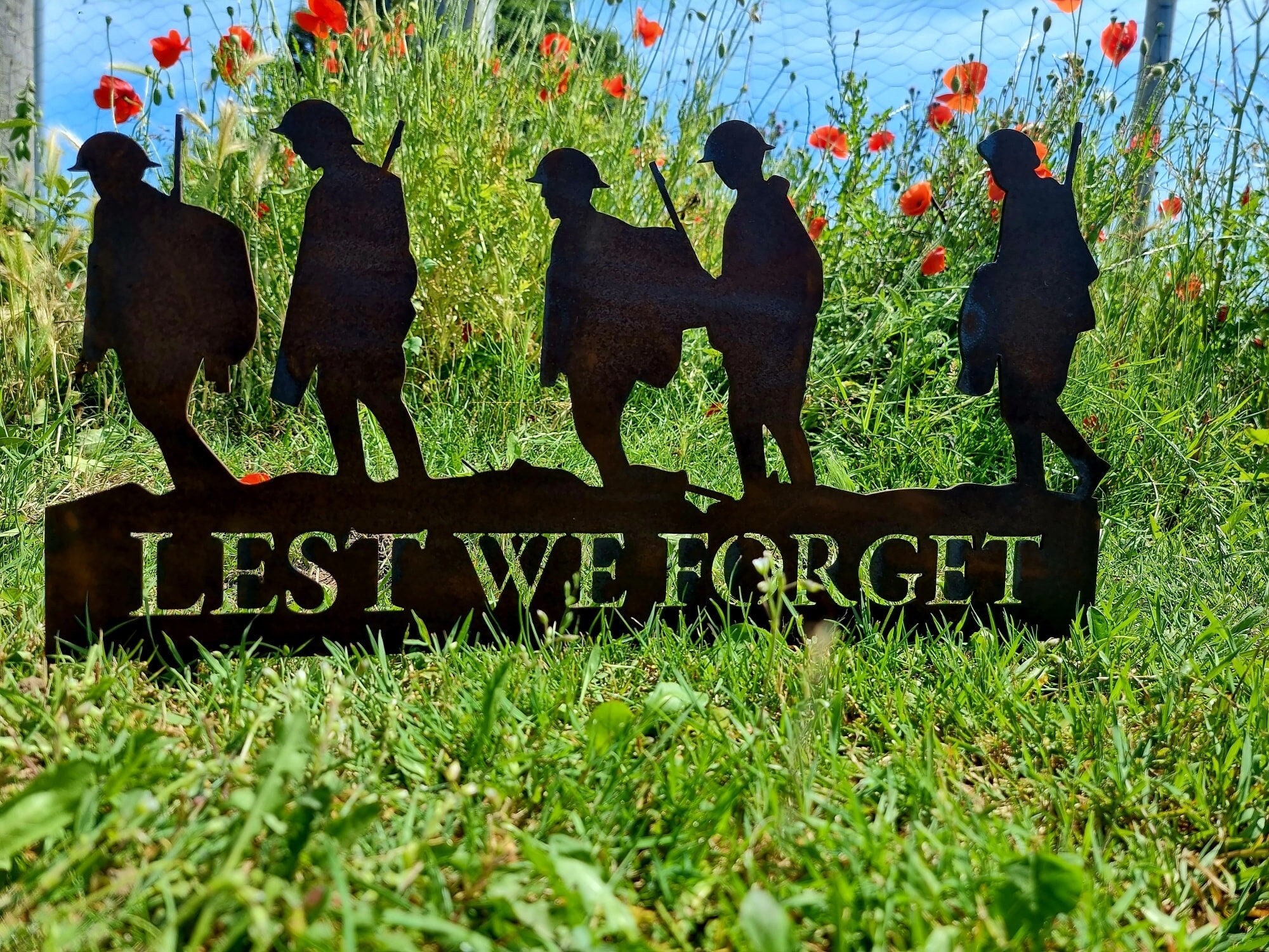 Lest We Forget Soldado Escena Decoración Jardín Estatua Recuerdo Regalo