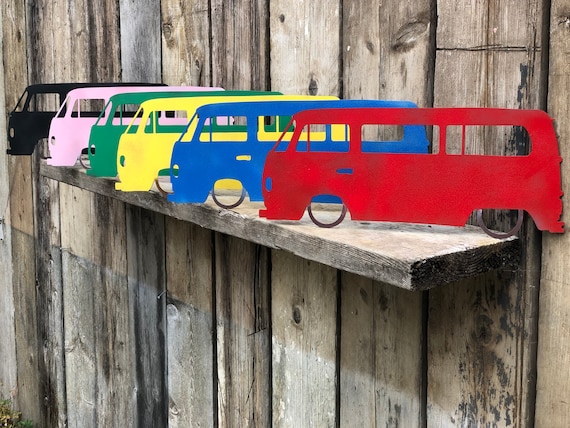 Rusted Rustic Colourful Metal Camper bus Van Sign