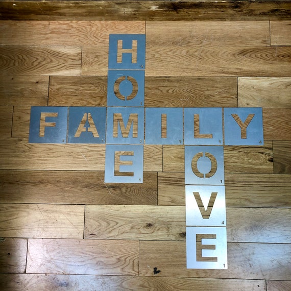 Galvanised Metal Scrabble Letter Tile Wall Decor Art Lettering Personalised A-Z 0-9