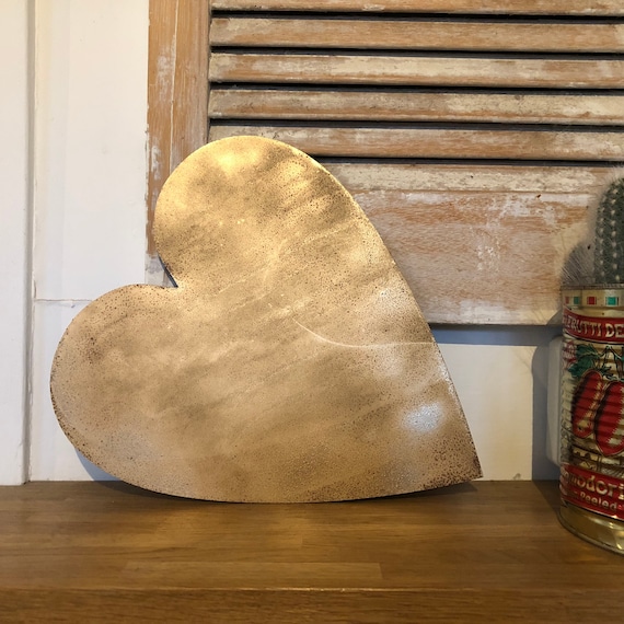Rustic gold HEART metal letter. initials, house name, lettering, rusted, coffee shop, eat numbers, barbers, home, love, gin tea