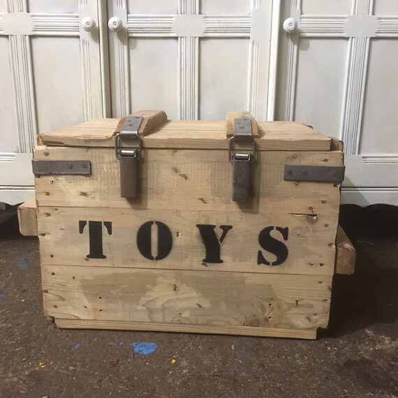 Vintage Reclaimed Pine Upcycled Reclaimed TOY Trunk Chest Box Storage