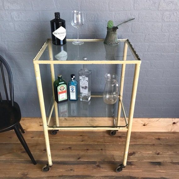 Retro Drinks Tea Trolley Sideboard Vintage Cocktails Retro Glass Metal Display