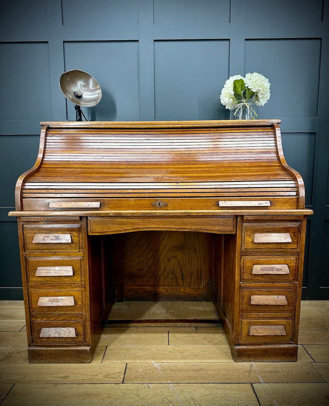 Antique Oak Roll Top Desk / Oak Bureau / Writing Desk / Home Etsy UK