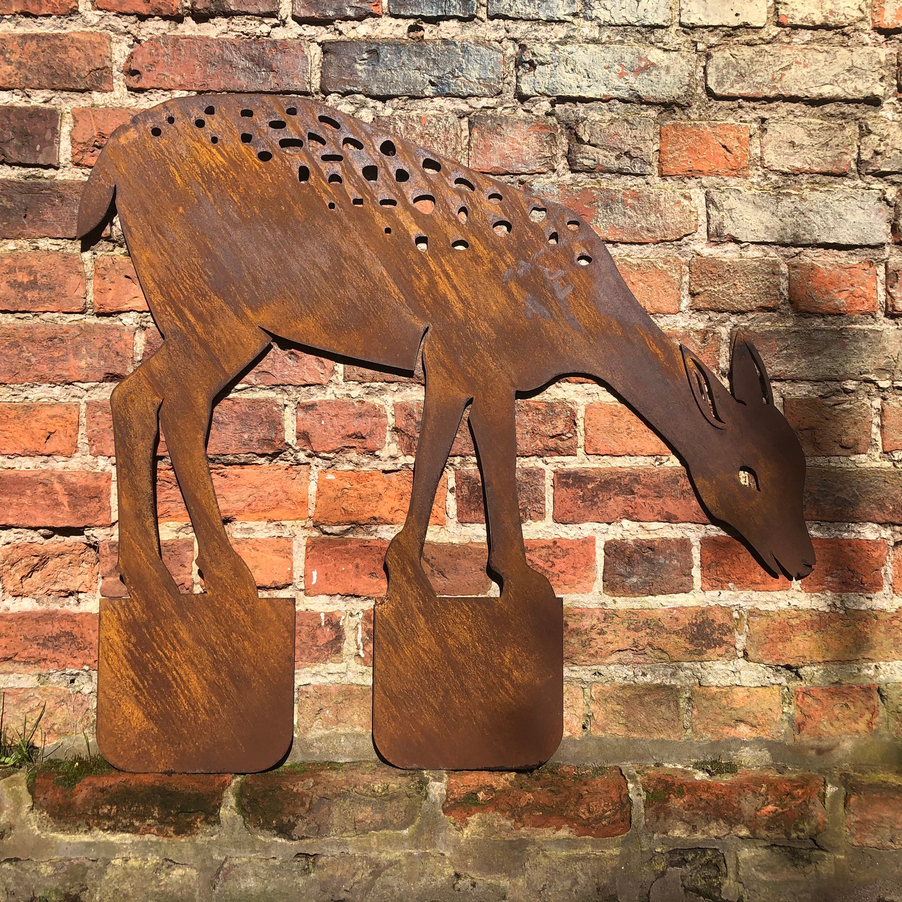 DEER Garden ornament , RUSTIC garden decoration , DEER animal Silhouette , Garden Feature
