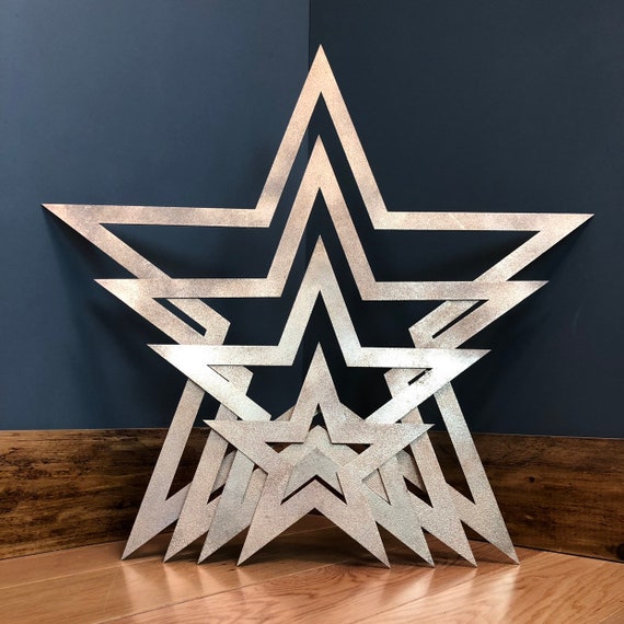 4 Stars Sign Metal Shabby Chic Rustic Gold Home Decor Wall Boho Urban Barn Star Vintage