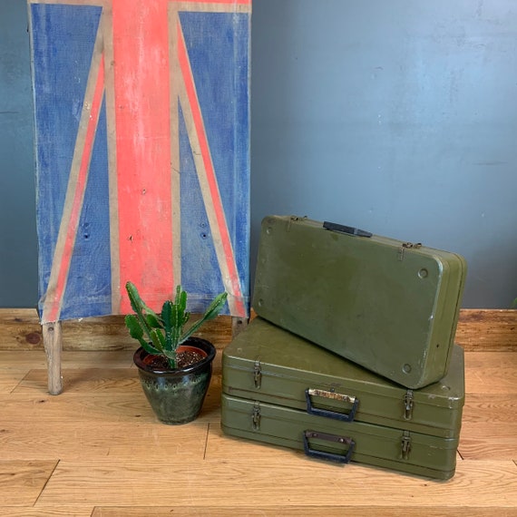 Vintage Military Army Suitcase Cabinet Cupboard upcycled kitchen bathroom Metal