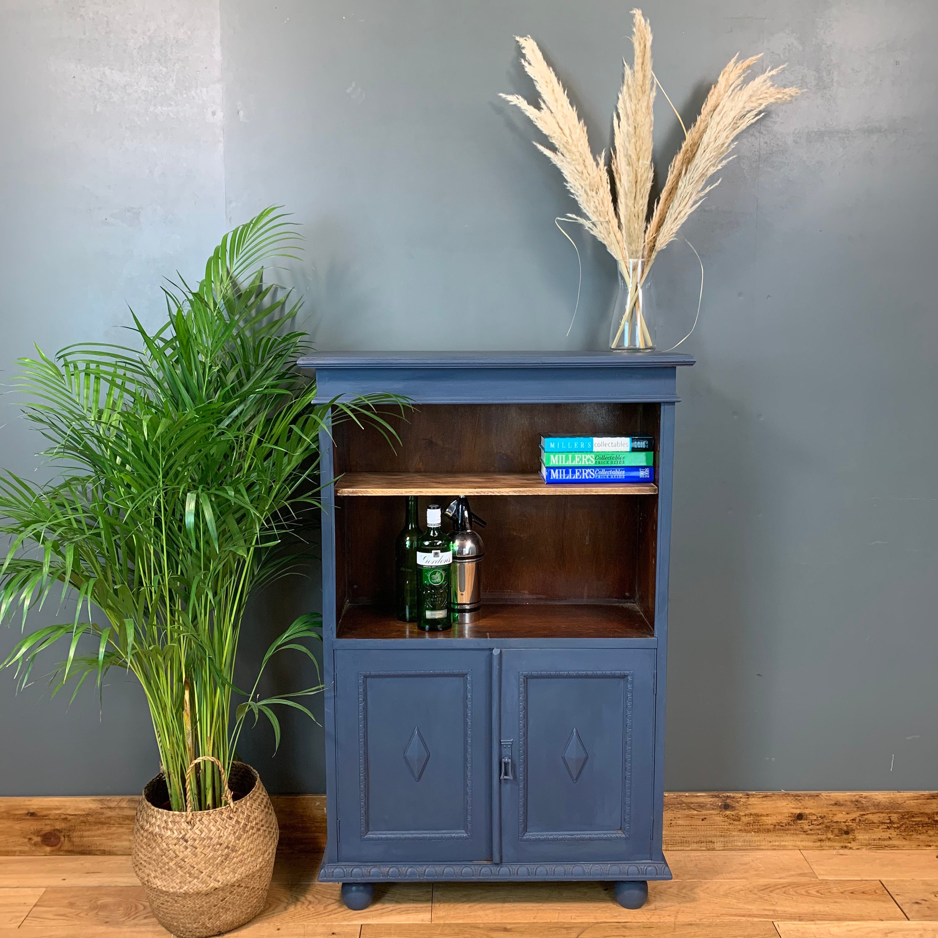 Vintage Bookcase Oak Cupboard Oak Bookcase Upcycled