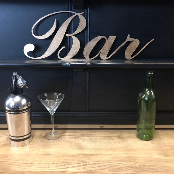 Buy Home Bar Accessories , Home or Garden Bar Sign , Home Bar Gift , Home  Bar Decor , GOLD METAL BAR Sign , Cocktail Bar Decor , Drinks Sign Online  in India 