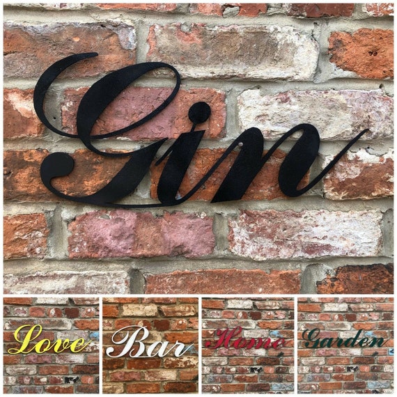 RUSTIC WORDS Lettering Letters Sign Metal Shop Front Home Bar Pub Man Cave Cafe