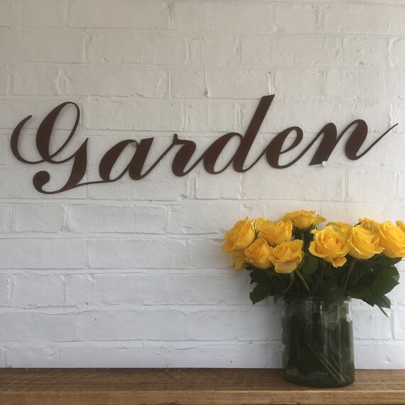 Rusty GARDEN Lettering Letters Sign Metal Home bar Pub Vintage Wedding Pub Beer