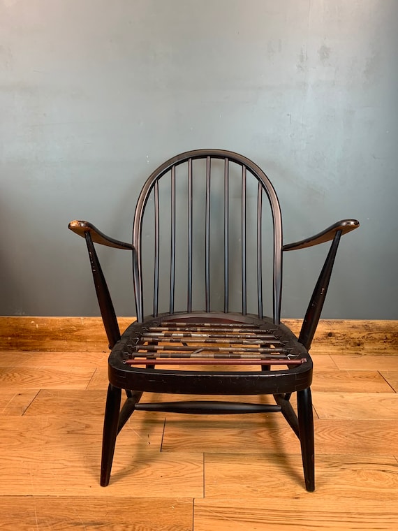 Ercol Chair Armchair Upholstered Upcycled Retro Mid Century Boho Scandi Seat