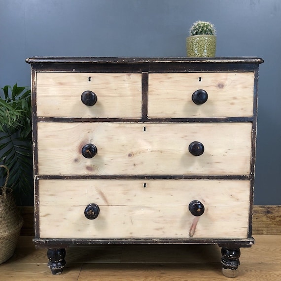 Shabby Chic Drawers Rustic Vintage Painted Distressed Antique Pine
