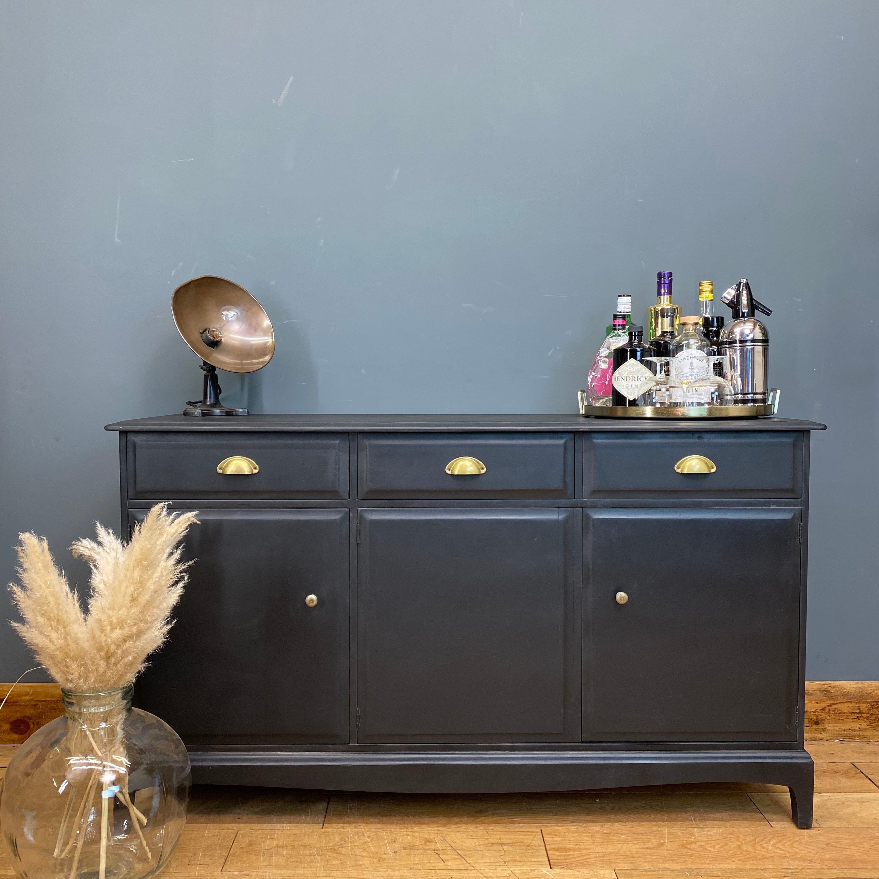 Retro Black Stag Sideboard Black Vintage Sideboard Retro Stag