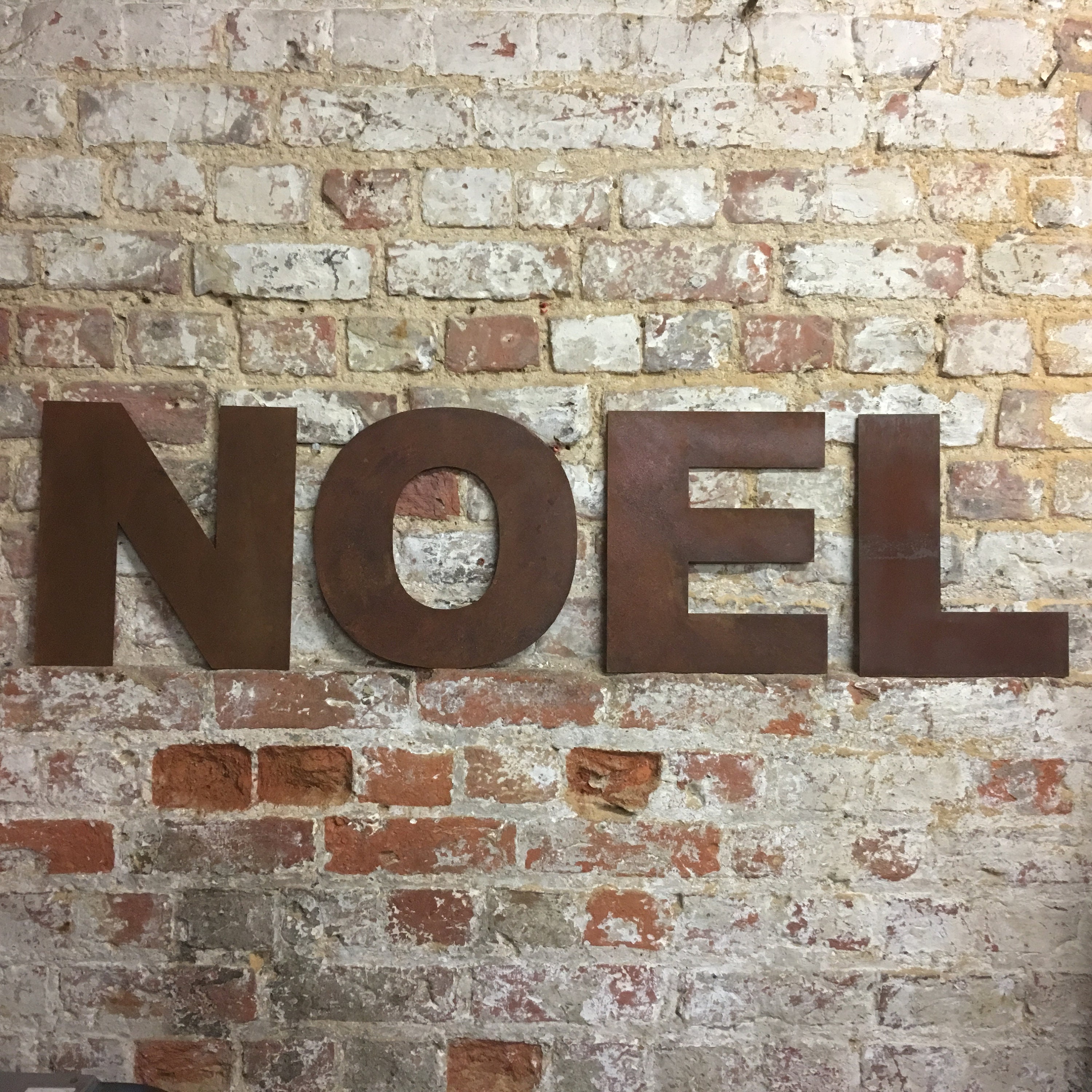 Rustic Noel Letters Sign Rusted Metal Christmas Decoration Vintage