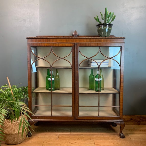 Antique Vintage China Cabinet Rustic Vintage Cocktail Cupboard Glazed