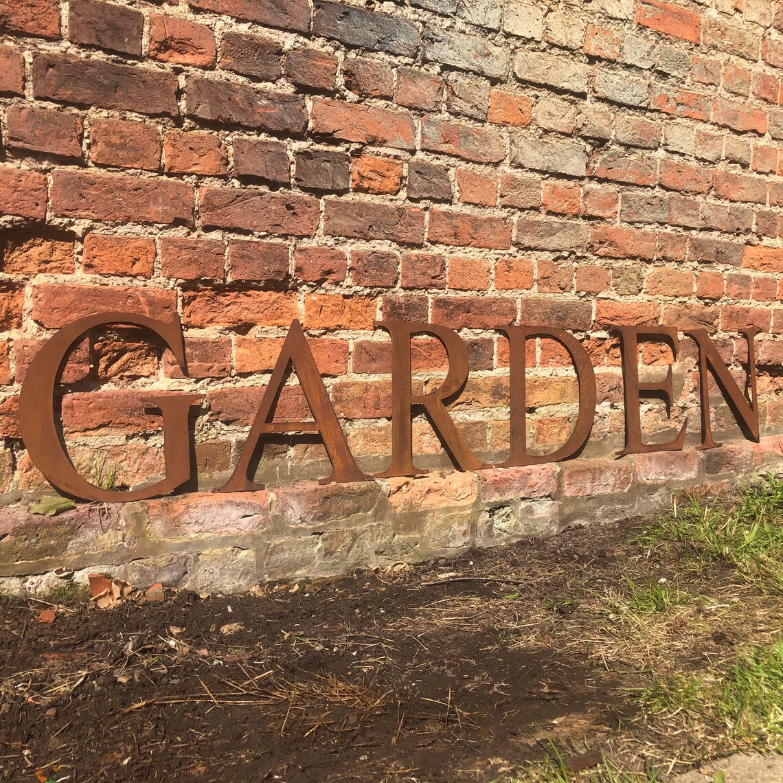 Garden Sign Rusty Metal Wall Letters Garden Decor Rustic - Etsy UK