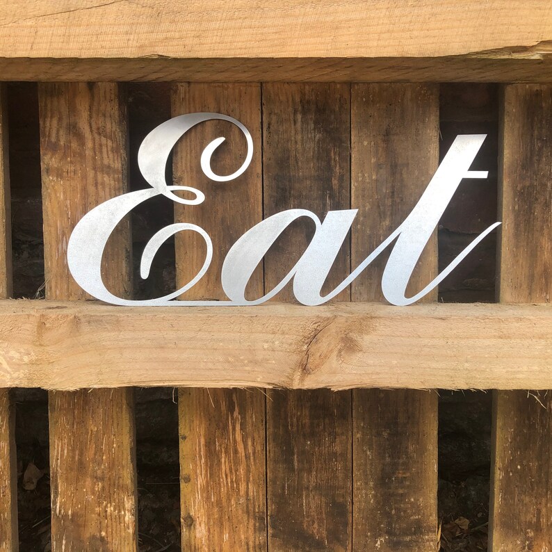 STEEL Metal Lettering EAT SIGN Vintage Shop Rustic Cafe Etsy UK