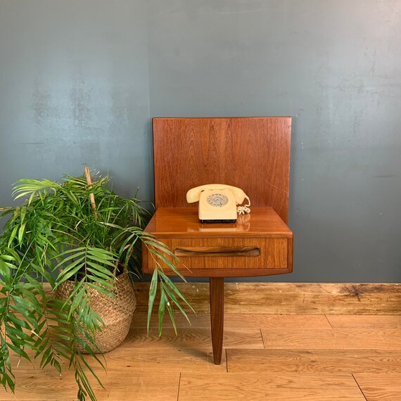 Vintage Retro Mid Century G Plan Teak Wall Mountable bedside cabinet table