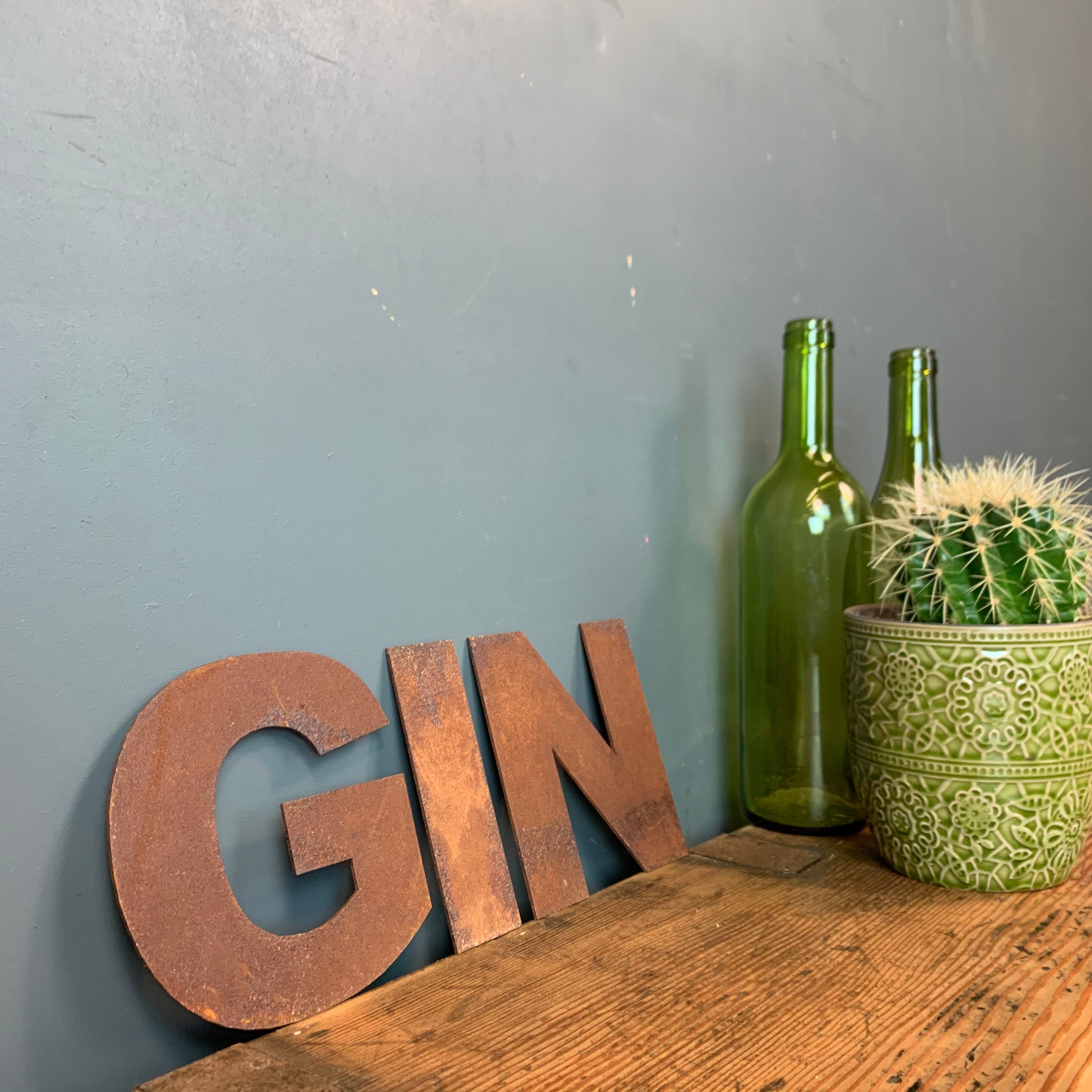 GIN Letters / Metal Wall Art / Kitchen Decor / Bar Sign / Shop Etsy UK