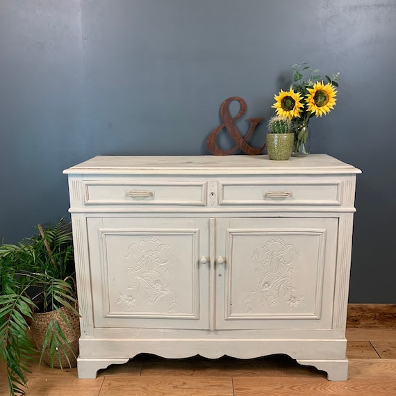 Vintage Cupboard Drawers Sideboard Painted Shabby Chic Rustic French Old Pine