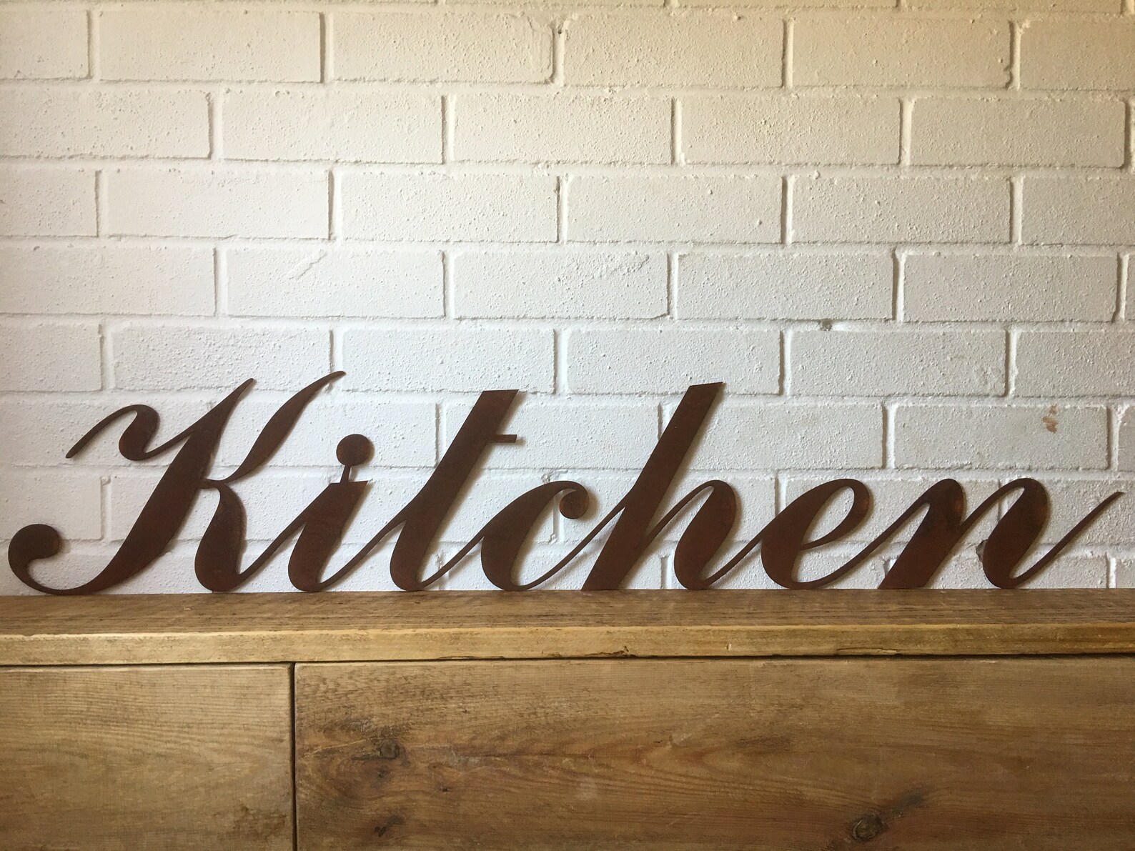 Rusty KITCHEN Lettering Letters Sign Metal Home Bar Pub Etsy