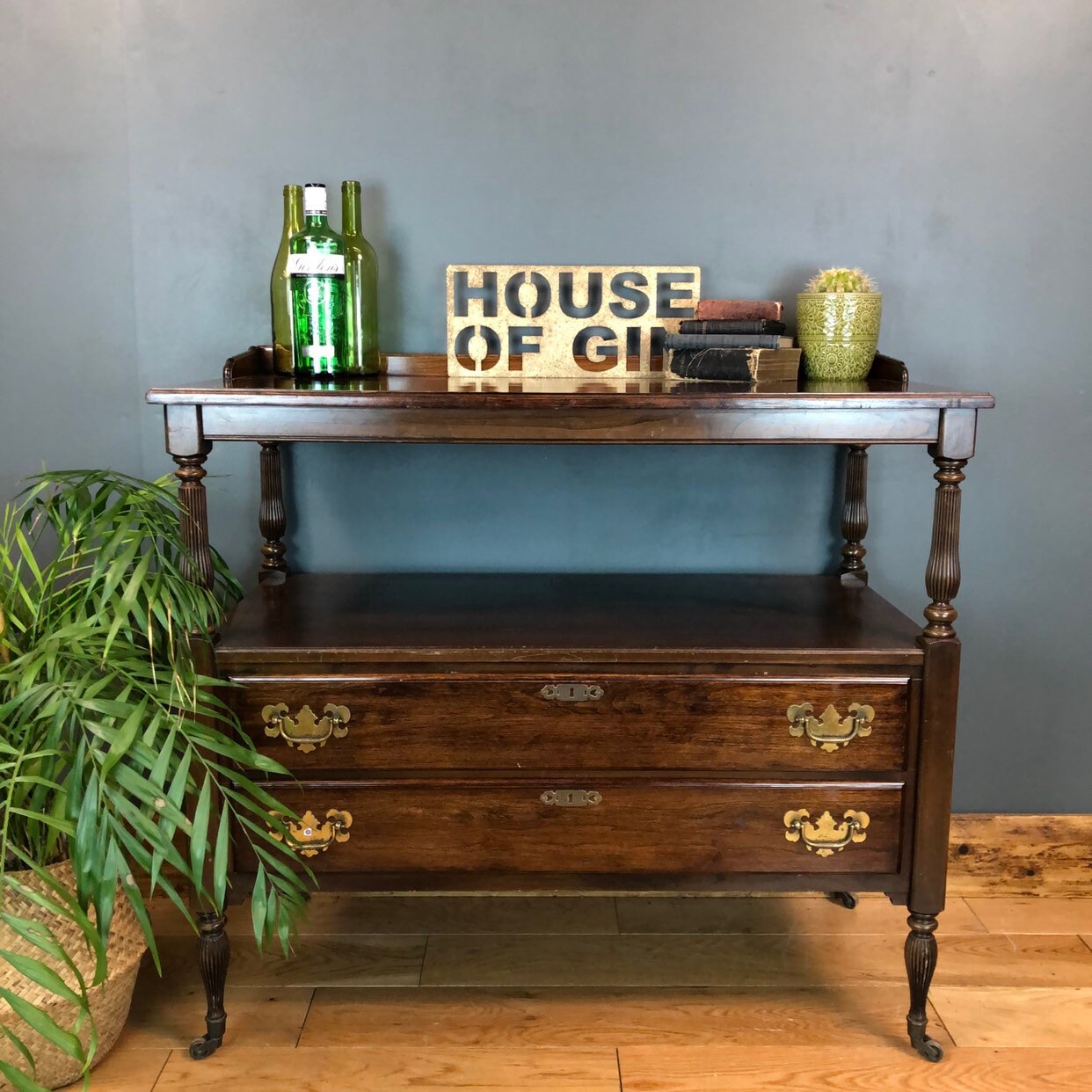 Vintage Buffet Server Two Tier Sideboard Ethan Allen Cocktail