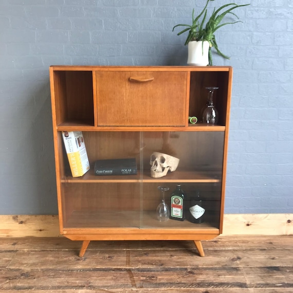 Retro Sideboard Cocktail Vintage Mid Century Cupboard Bookcase Bureau Avalon