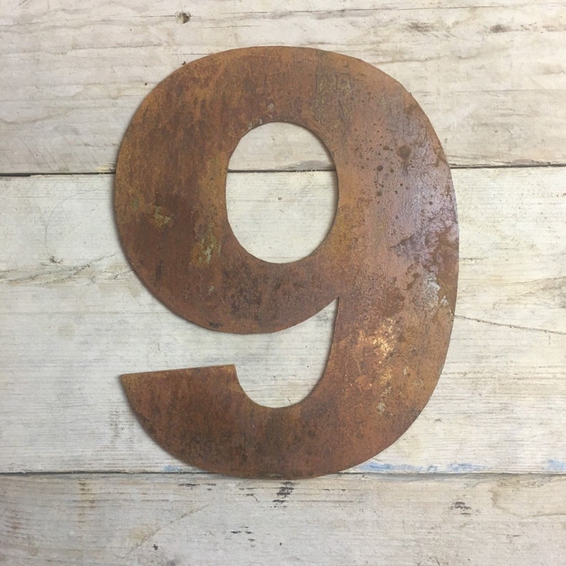 Large 12 Rusty Metal House Numbers Signs Plaque Rustic Etsy