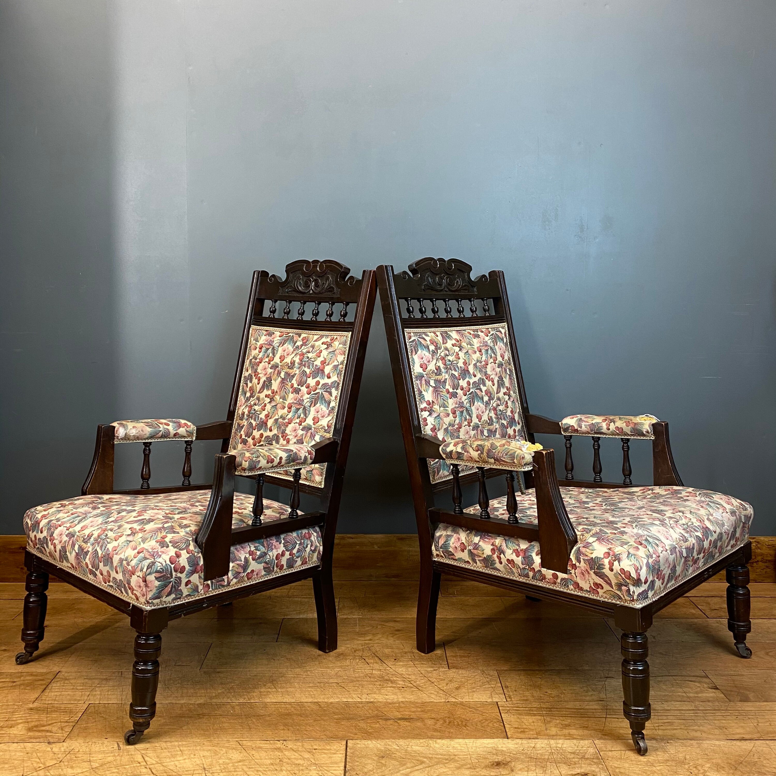 Antique Pair Of Parlour Chairs / His And Hers Edwardian Etsy