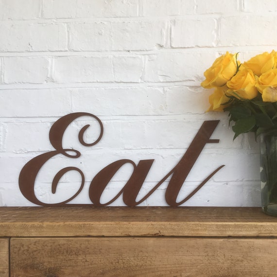 Rusty EAT Lettering Letters Sign Metal Home bar Pub Vintage Shop Cafe Resturant
