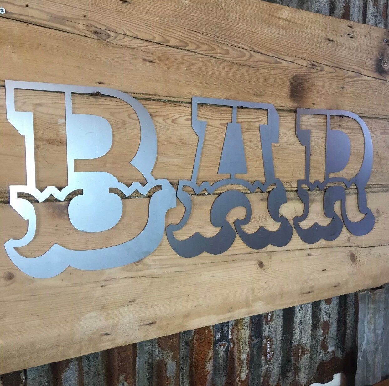 METAL BAR SIGN , bar letters, vintage bar decor , garden bar sign