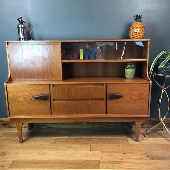 Retro 1960s Sideboard Cocktail Cabinet Credenza Mid Century Cupboard Unit