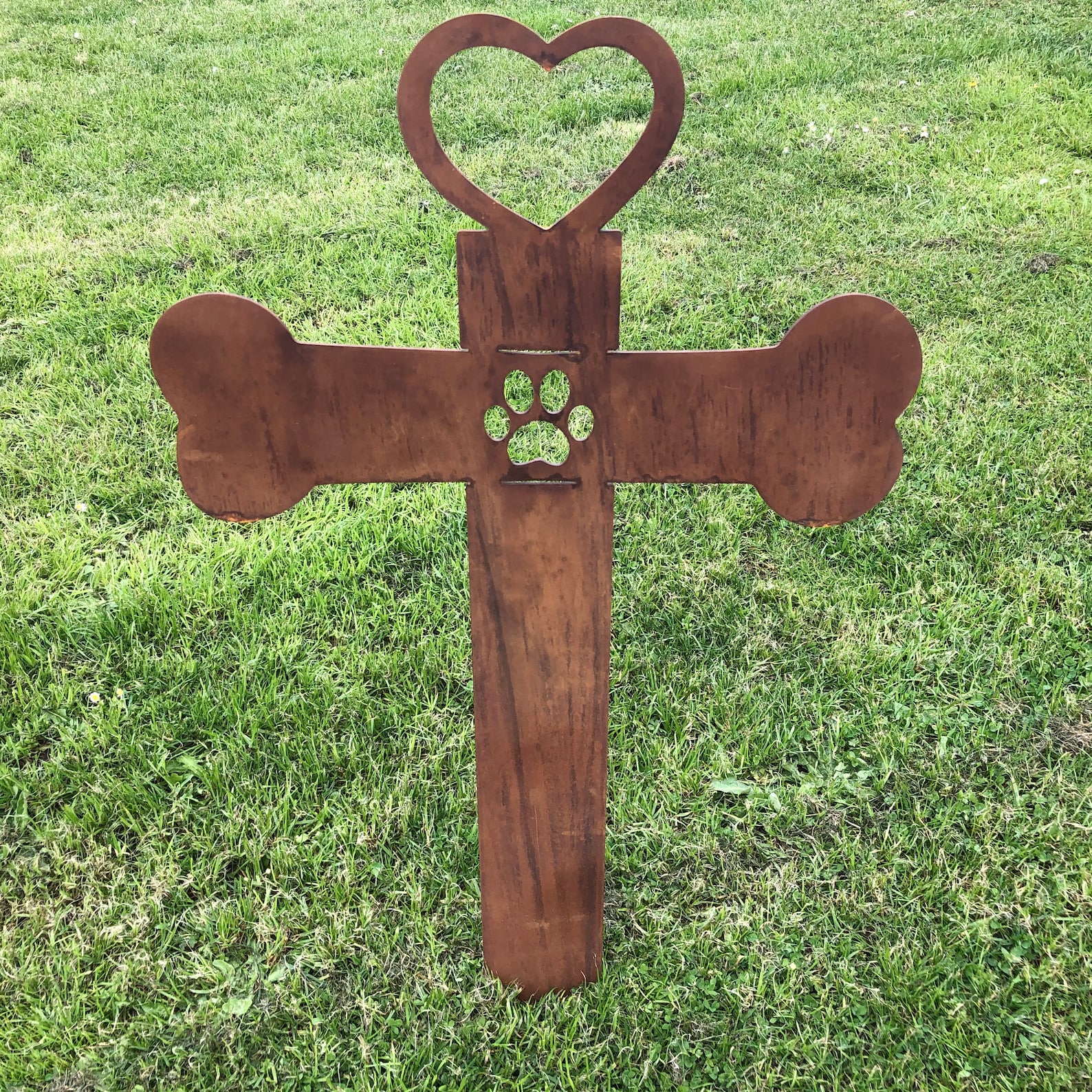 Pet Memorial Cross Dog Grave Stone Garden Statue Garden Etsy