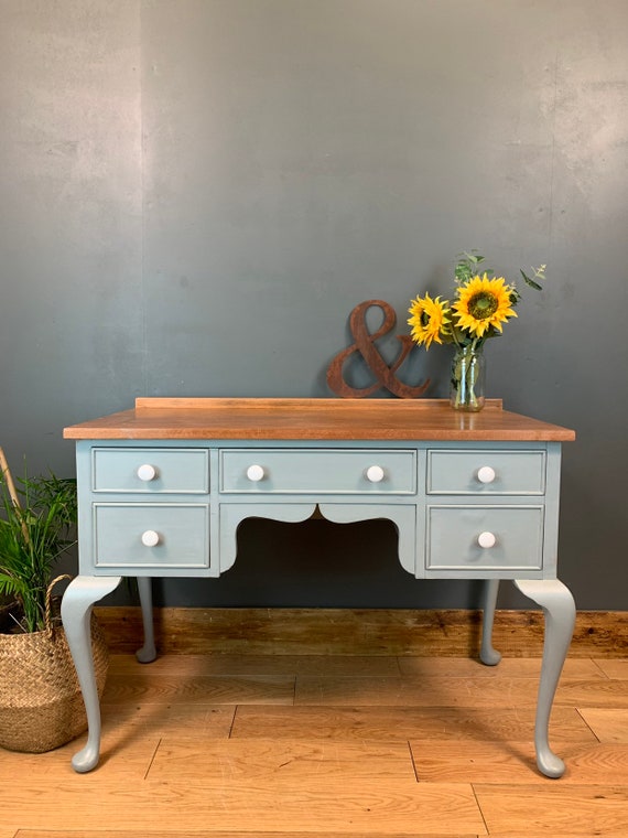 Vintage Desk Dressing Table Sideboard Shabby Chic Rustic Mahogany Painted